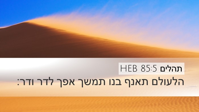 תהלים 85:5 HEB Desktop Wallpaper - הלעולם תאנף בנו תמשך אפך - Desktop Bible Verse Wallpaper