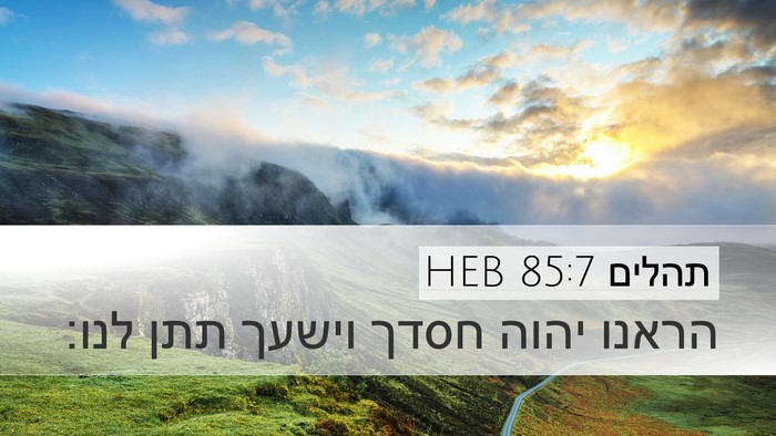 תהלים 85:7 HEB Desktop Wallpaper - הראנו יהוה חסדך וישעך תתן - Desktop Bible Verse Wallpaper