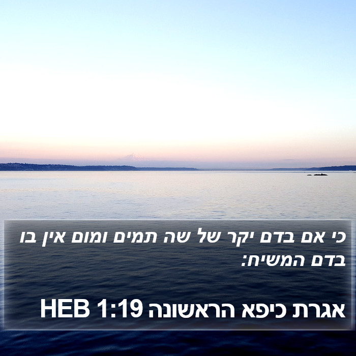 אגרת כיפא הראשונה 1:19 HEB - כי אם בדם יקר של שה תמים