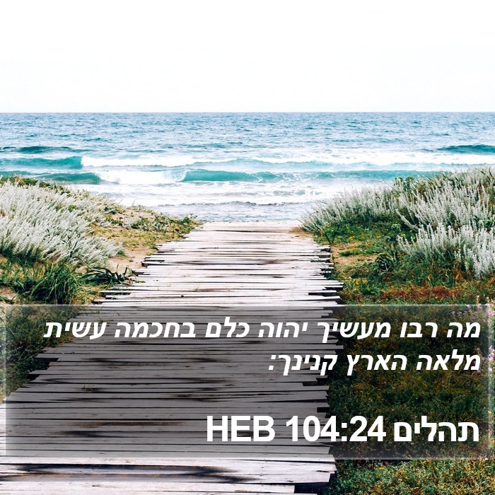 תהלים 104:24 HEB - מה רבו מעשיך יהוה כלם בחכמה
