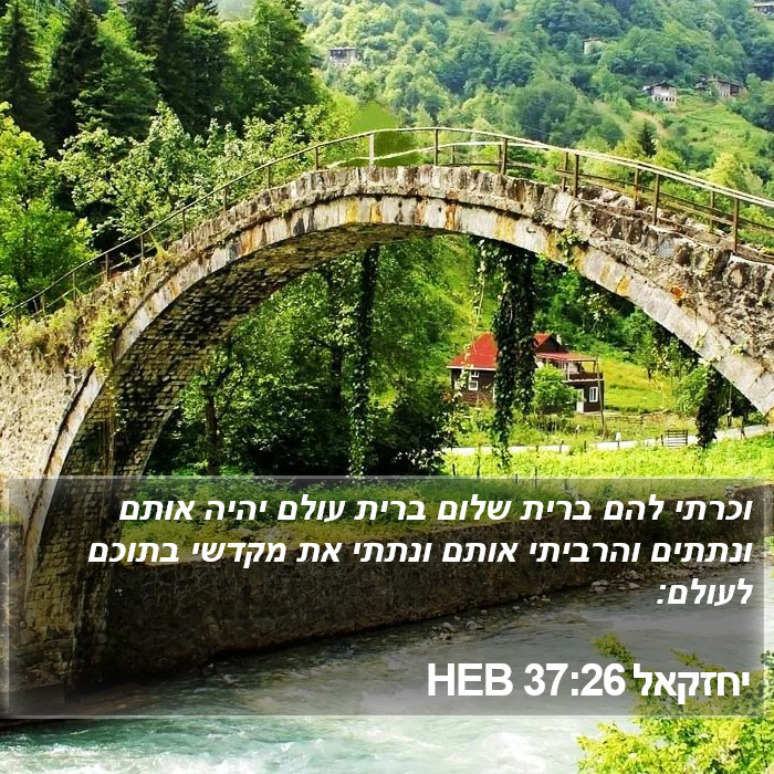 יחזקאל 37:26 HEB - וכרתי להם ברית שלום ברית - Bible Verse Picture