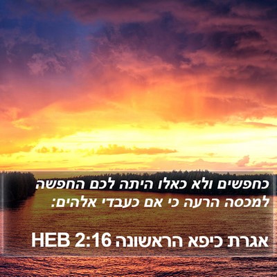 אגרת כיפא הראשונה 2:16 HEB Bible Verse Image