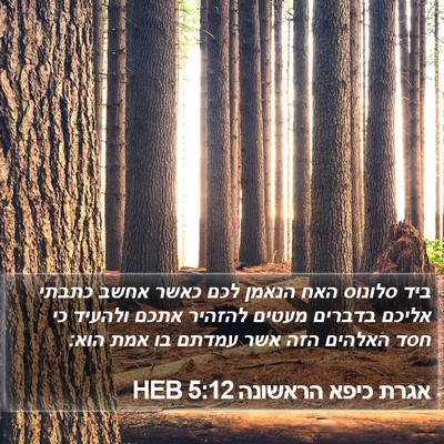 אגרת כיפא הראשונה 5:12 HEB Bible Verse Image