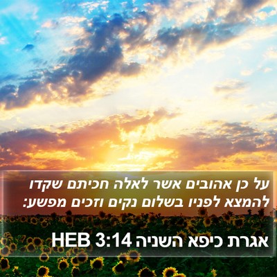אגרת כיפא השניה 3:14 HEB Bible Verse Image