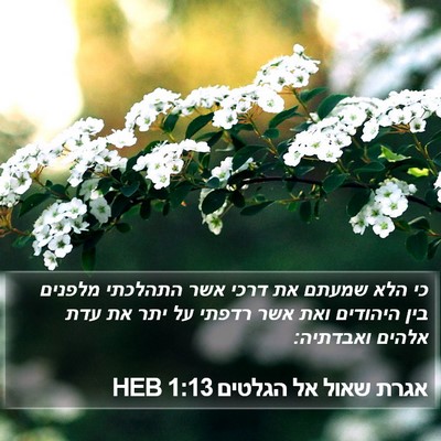 אגרת שאול אל הגלטים 1:13 HEB Bible Verse Image