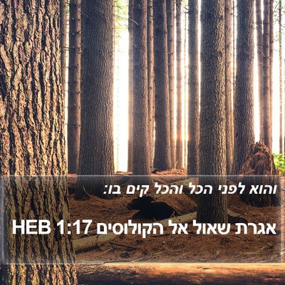 אגרת שאול אל הקולוסים 1:17 HEB Bible Verse Image