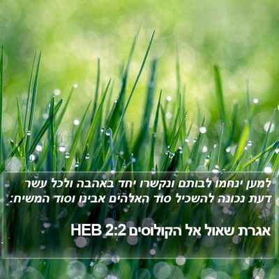 אגרת שאול אל הקולוסים 2:2 HEB Bible Verse Image