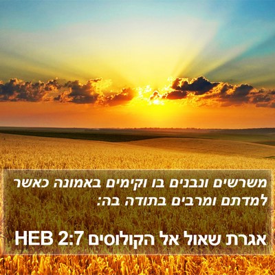 אגרת שאול אל הקולוסים 2:7 HEB Bible Verse Image