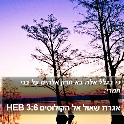 אגרת שאול אל הקולוסים 3:6 HEB Bible Verse Image