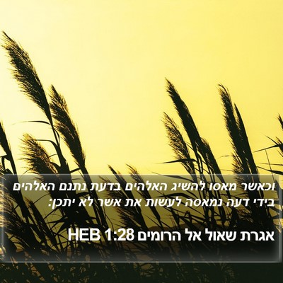 אגרת שאול אל הרומים 1:28 HEB Bible Verse Image