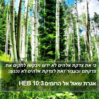 אגרת שאול אל הרומים 10:3 HEB Bible Verse Image