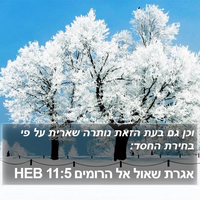 אגרת שאול אל הרומים 11:5 HEB Bible Verse Image