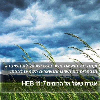 אגרת שאול אל הרומים 11:7 HEB Bible Verse Image