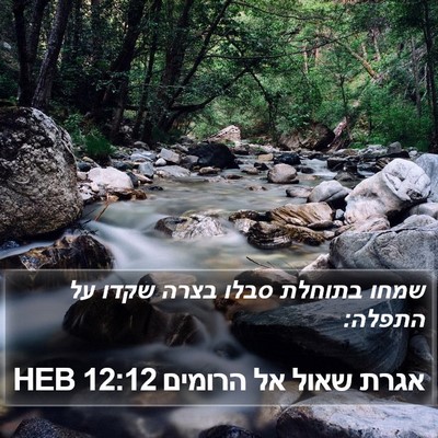 אגרת שאול אל הרומים 12:12 HEB Bible Verse Image
