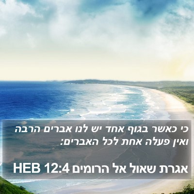אגרת שאול אל הרומים 12:4 HEB Bible Verse Image
