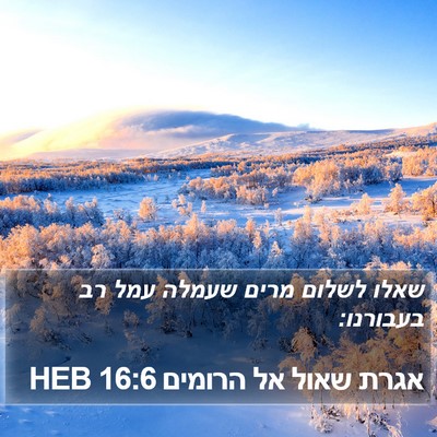 אגרת שאול אל הרומים 16:6 HEB Bible Verse Image
