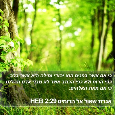 אגרת שאול אל הרומים 2:29 HEB Bible Verse Image