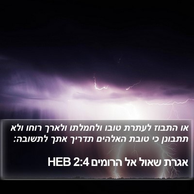אגרת שאול אל הרומים 2:4 HEB Bible Verse Image
