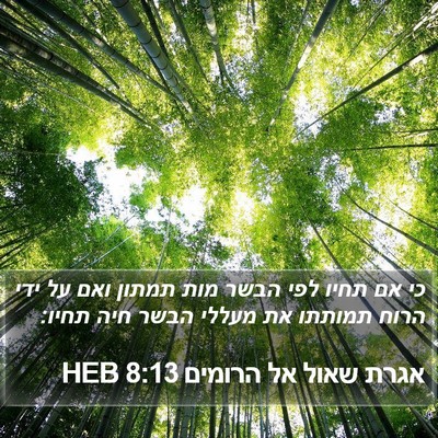 אגרת שאול אל הרומים 8:13 HEB Bible Verse Image