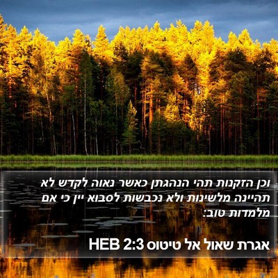 אגרת שאול אל טיטוס 2:3 HEB Bible Verse Image