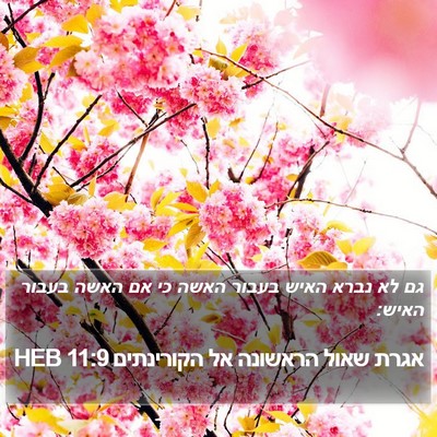 אגרת שאול הראשונה אל הקורינתים 11:9 HEB Bible Verse Image