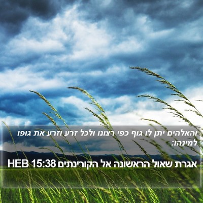 אגרת שאול הראשונה אל הקורינתים 15:38 HEB Bible Verse Image