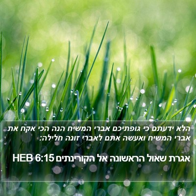 אגרת שאול הראשונה אל הקורינתים 6:15 HEB Bible Verse Image