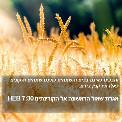 אגרת שאול הראשונה אל הקורינתים 7:30 HEB Bible Verse Image