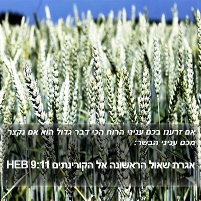 אגרת שאול הראשונה אל הקורינתים 9:11 HEB Bible Verse Image