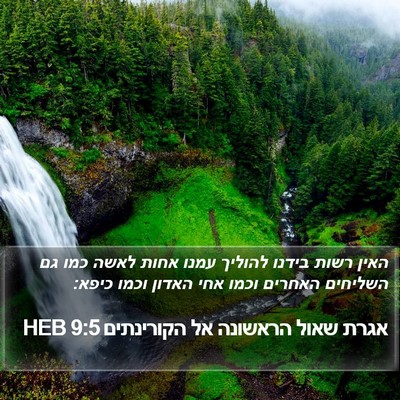 אגרת שאול הראשונה אל הקורינתים 9:5 HEB Bible Verse Image