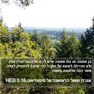 אגרת שאול הראשונה אל טימותיאוס 5:16 HEB Bible Verse Image