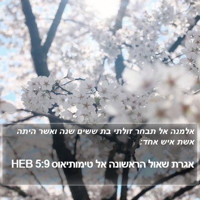 אגרת שאול הראשונה אל טימותיאוס 5:9 HEB Bible Verse Image