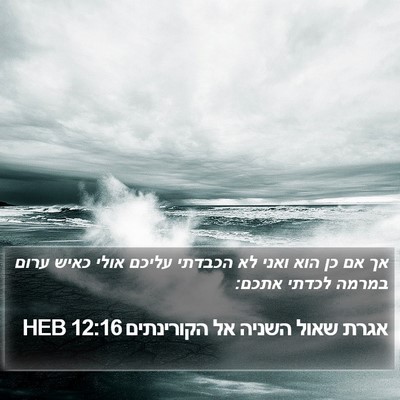 אגרת שאול השניה אל הקורינתים 12:16 HEB Bible Verse Image