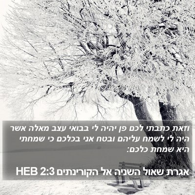 אגרת שאול השניה אל הקורינתים 2:3 HEB Bible Verse Image