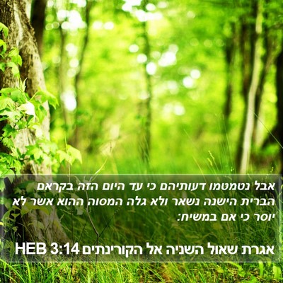 אגרת שאול השניה אל הקורינתים 3:14 HEB Bible Verse Image