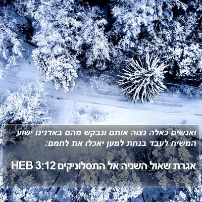 אגרת שאול השניה אל התסלוניקים 3:12 HEB Bible Verse Image