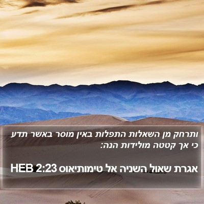 אגרת שאול השניה אל טימותיאוס 2:23 HEB Bible Verse Image