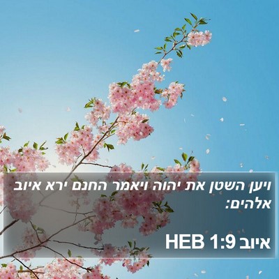 איוב 1:9 HEB Bible Verse Image