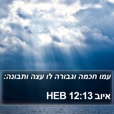 איוב 12:13 HEB Bible Verse Image