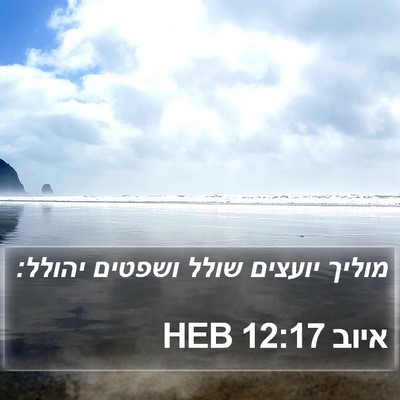 איוב 12:17 HEB Bible Verse Image