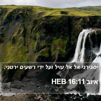 איוב 16:11 HEB Bible Verse Image
