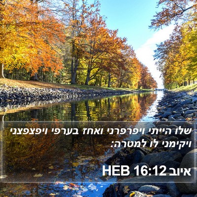 איוב 16:12 HEB Bible Verse Image