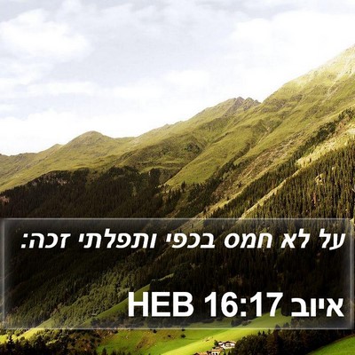 איוב 16:17 HEB Bible Verse Image