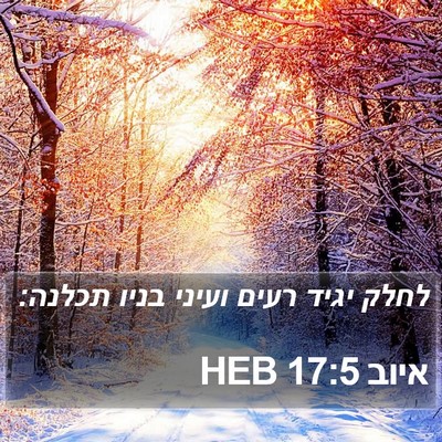 איוב 17:5 HEB Bible Verse Image
