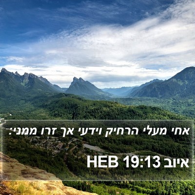 איוב 19:13 HEB Bible Verse Image