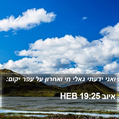 איוב 19:25 HEB Bible Verse Image