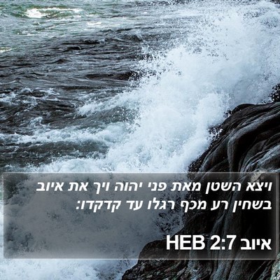 איוב 2:7 HEB Bible Verse Image