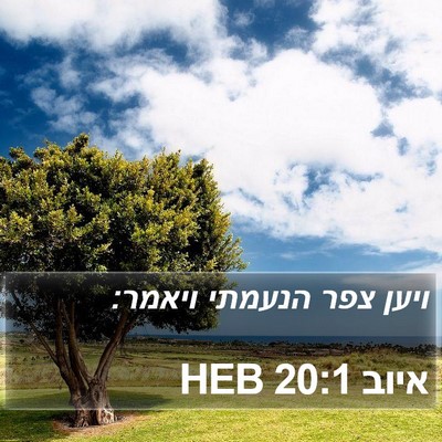 איוב 20:1 HEB Bible Verse Image