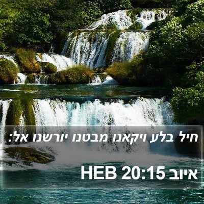 איוב 20:15 HEB Bible Verse Image