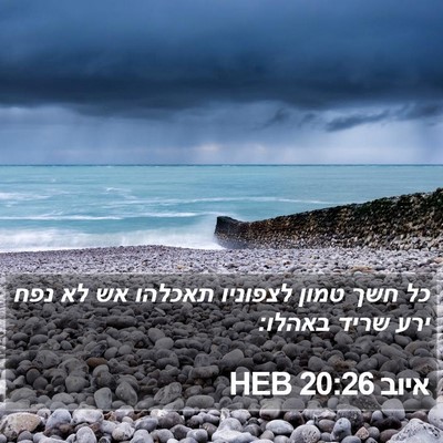 איוב 20:26 HEB Bible Verse Image
